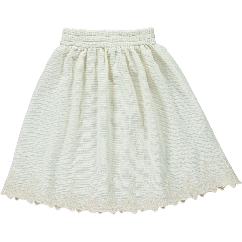Bebe Organic cream embroidered skirt, size 2